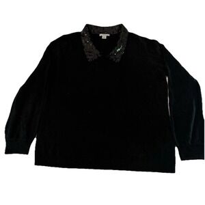 Women's Sweater Mercer Street Studio Black XL Sequence Collar